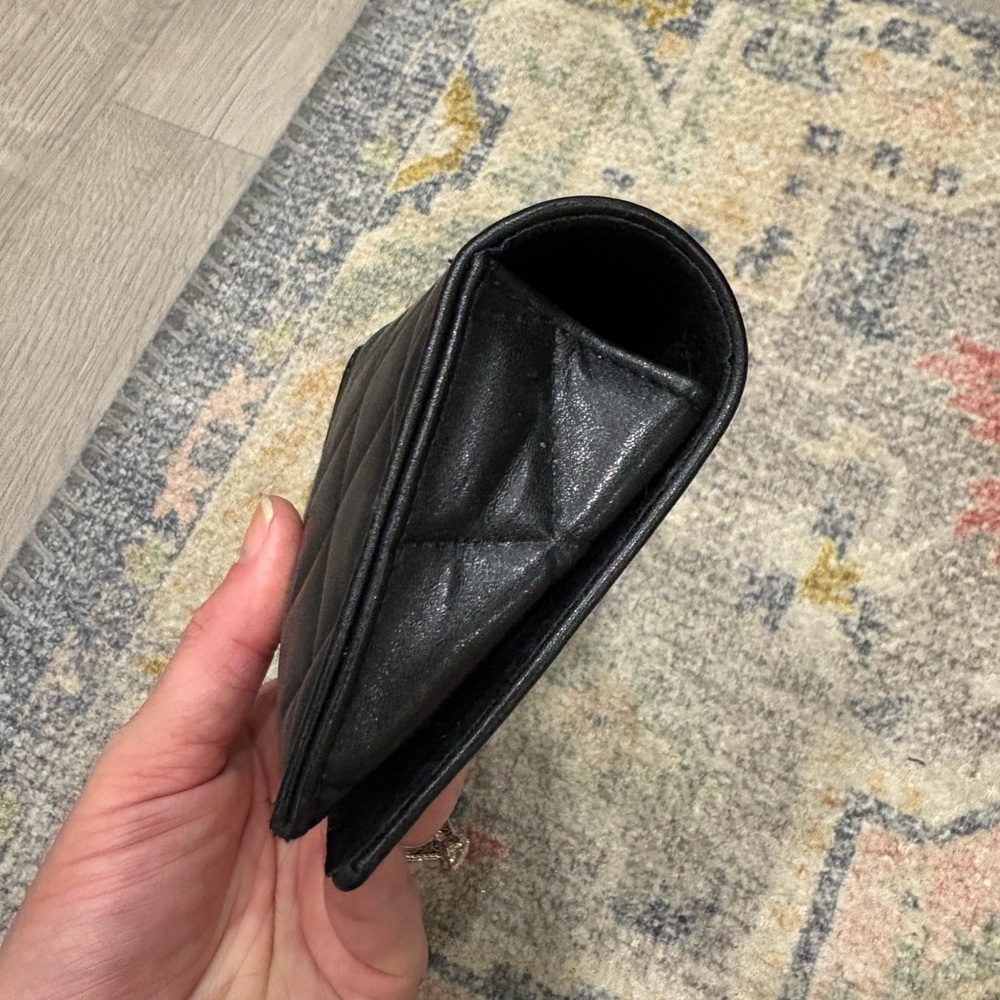 CHANEL Black Embossed Logo Long Leather Sunglasses Case - Picture 7 of 9